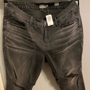 Torrid black ripped straight leg jeans, 18